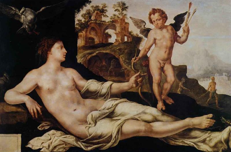 Maarten van Heemskerck Venus and Cupid oil painting image